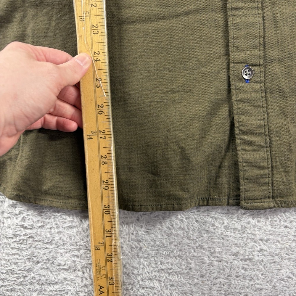 Rock Republic Shirt Mens XXL Stretch Olive Green Pockets Utility Herringbone - Picture 6 of 12